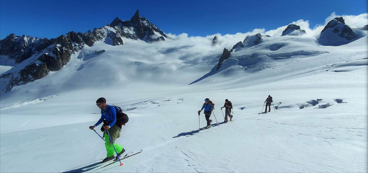 Ski de randonnée dans le secteur de la Vallée Blanche